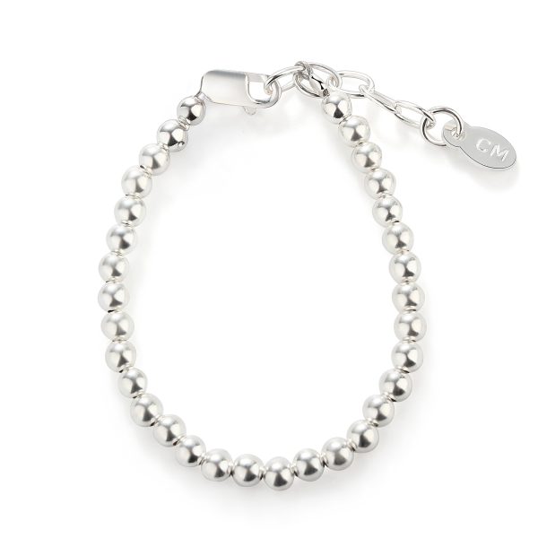 Sterling Silver Dainty 2mm or 3mm Beaded Bracelet for Little Girls, Kids, and Teens