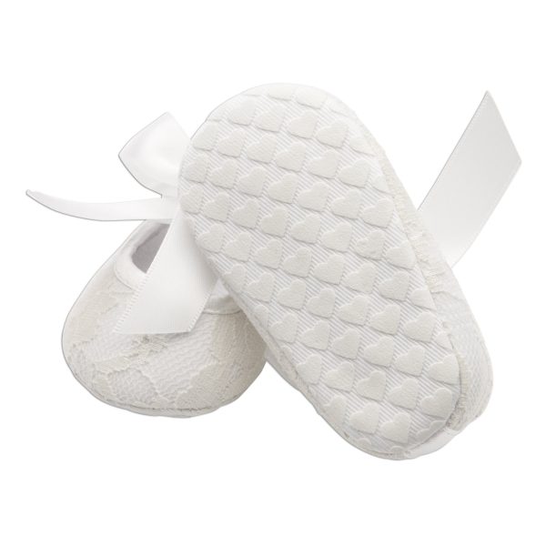 Ivory Lace Baptism Shoe and Headband Set