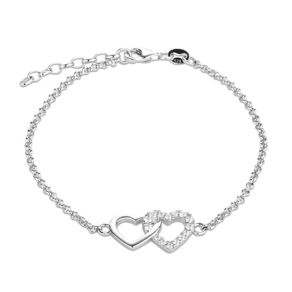 Mom and Me Silver Hearts Bracelet Set
