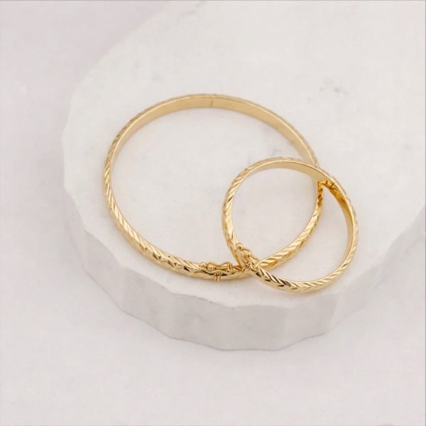 Mom and Me Gold or Silver Bangle Bracelet Set
