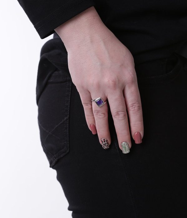 Sterling Silver Girl’s Mood Ring (Square)