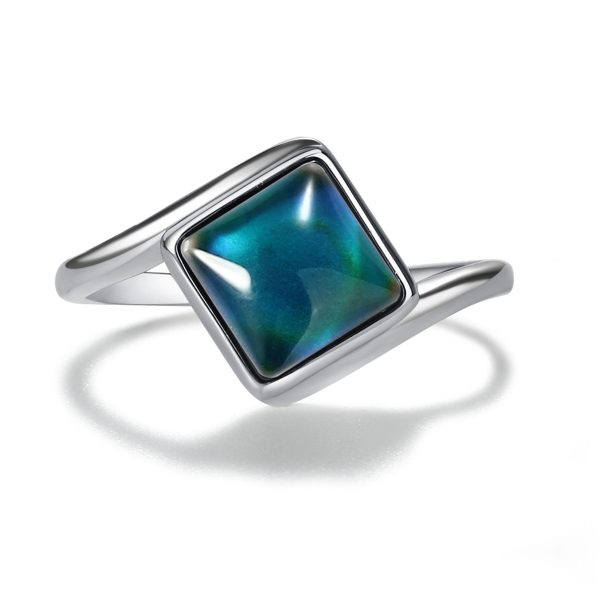 Sterling Silver Girl’s Mood Ring (Square)