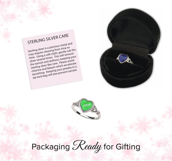 Sterling Silver Girl’s Mood Ring (Heart)