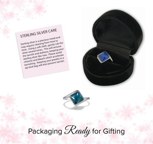 Sterling Silver Girl’s Mood Ring (Square)