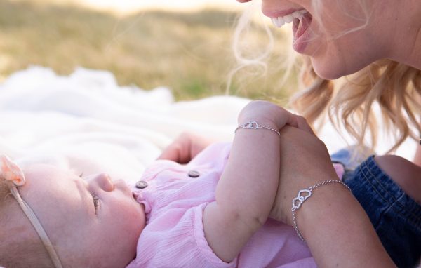 Mom and Me Silver Hearts Bracelet Set