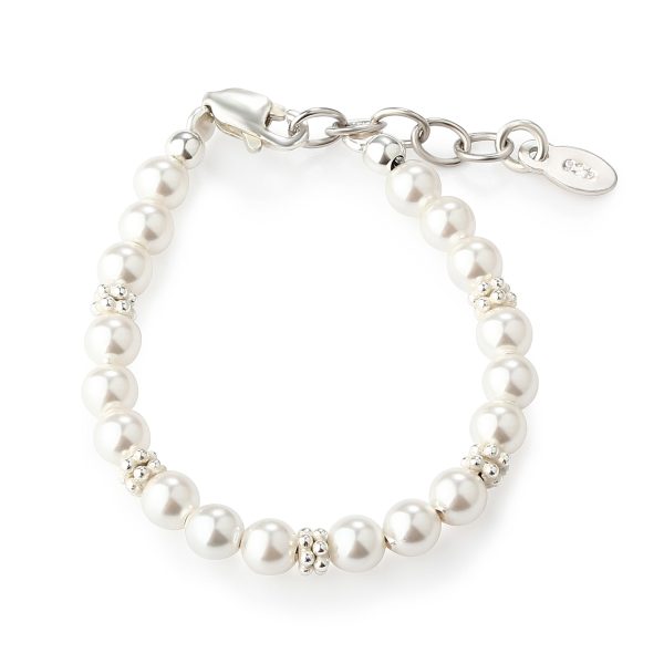 Sterling Silver New Arrival Baby High-End Austrian Simulated Pearl Bracelet Infant Newborn Gift