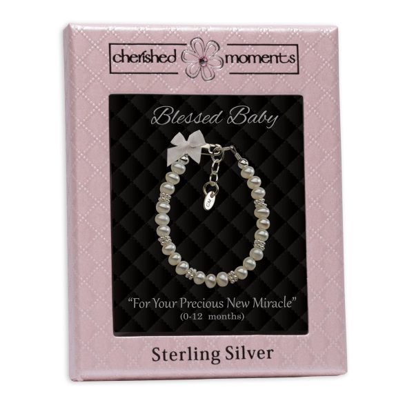 Sterling Silver New Arrival Baby High-End Austrian Simulated Pearl Bracelet Infant Newborn Gift - Cherished Moments Jewelry