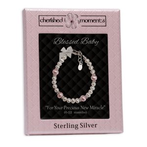 Sterling Silver New Arrival Baby Bracelet Infant Girl Newborn Gift - Cherished Moments Jewelry