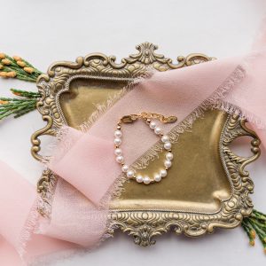Pretty 14K Gold-Plated Pearl Bracelet