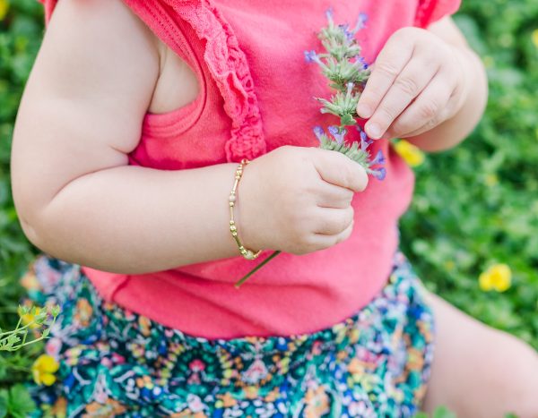 14K Gold-Plated Stardust Bead Keepsake Bracelet | Baby, Child & Mom Matching Jewelry