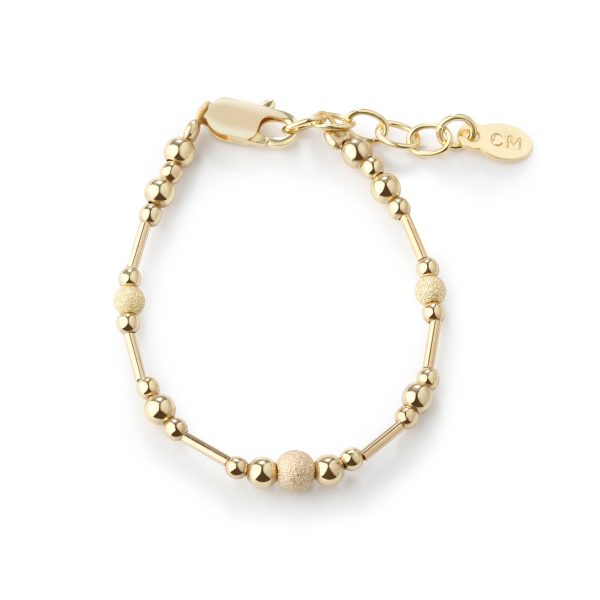14K Gold-Plated Stardust Bead Keepsake Bracelet | Baby, Child & Mom Matching Jewelry
