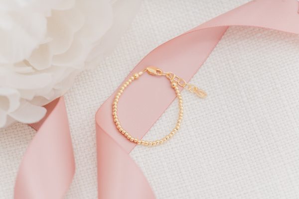 Mom and Me 14K Gold-Plated Dainty 2mm or 3mm Beaded Bracelet