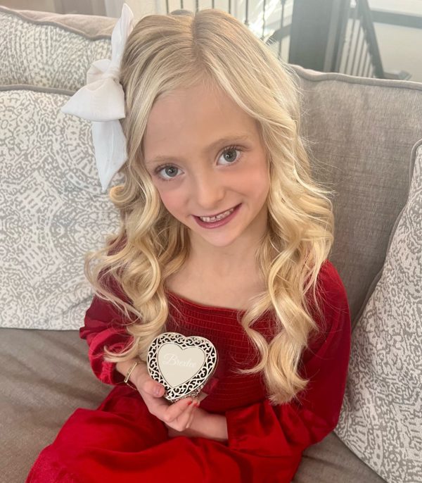 Custom Silver Filigree Heart Jewelry Box with Engraving for Girls