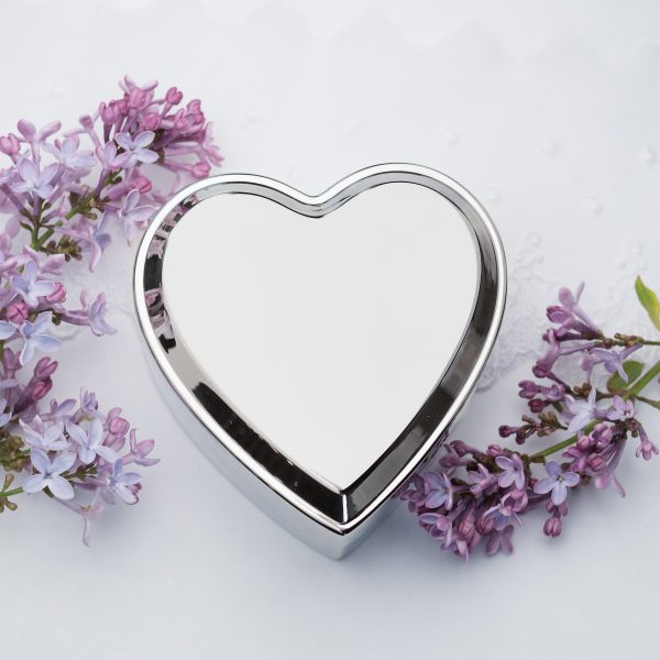 Custom Gold or Silver Heart Jewelry or Keepsake Box with Personalized Engraving