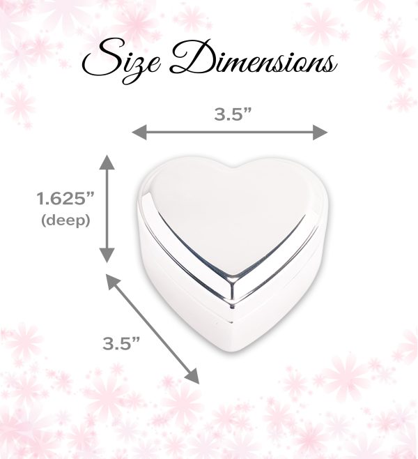 Custom Silver or Gold Heart Dance Jewelry Box with Engraving for Girls