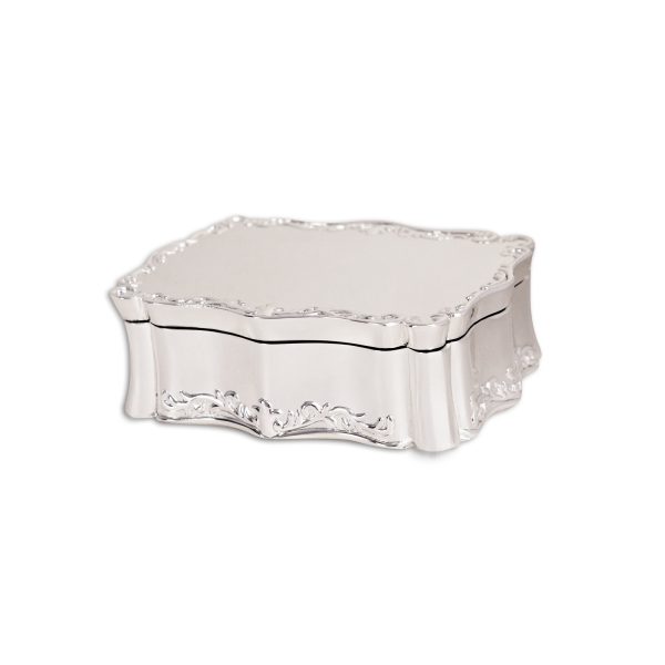 Custom Gold or Silver Rectangle Jewelry Box with Personalized Engraving