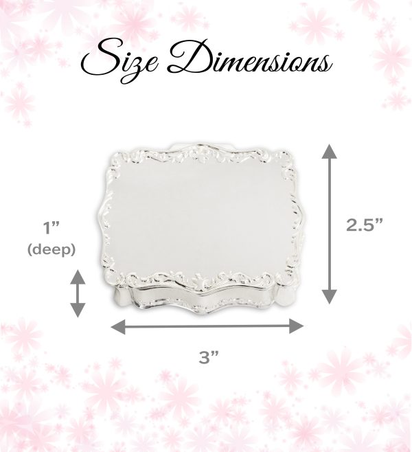 Custom Gold or Silver Rectangle Jewelry Box with Personalized Engraving