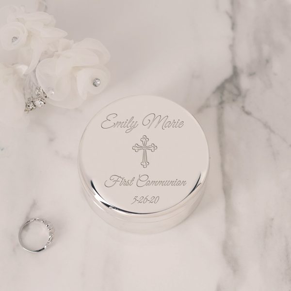 Custom Boy’s or Girl’s Round Keepsake or Jewelry Box with Personalized Engraving