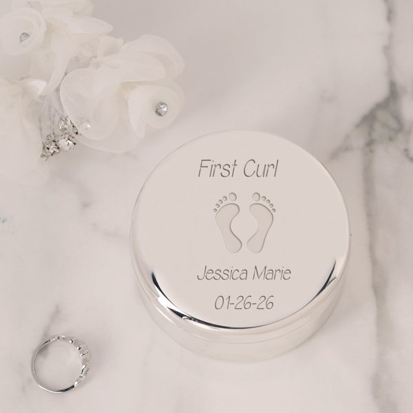 Custom Boy’s or Girl’s Round Keepsake or Jewelry Box with Personalized Engraving