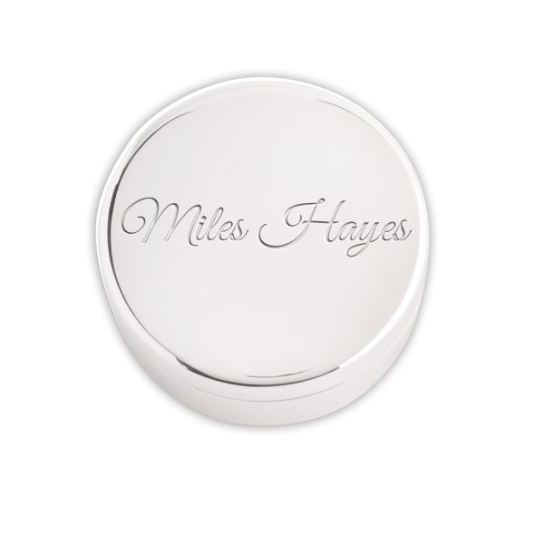 Custom Boy’s or Girl’s Round Keepsake or Jewelry Box with Personalized Engraving