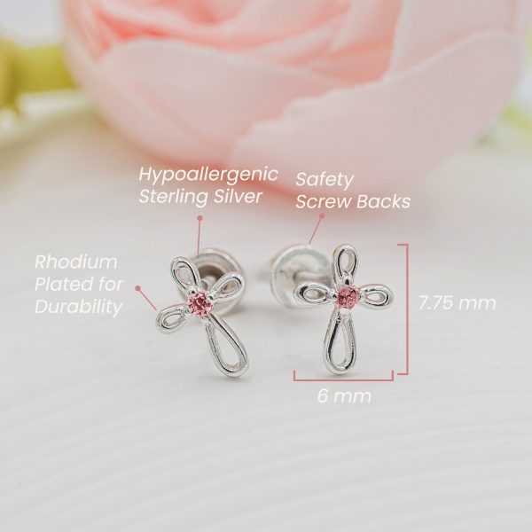 Infinity Cross Earrings for Girl’s with Cubic Zirconia