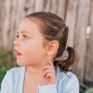 Sterling Silver Children’s Hollow Heart Earrings