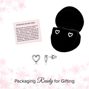 Sterling Silver Children's Hollow Heart Earrings - Cherished Moments Jewelry