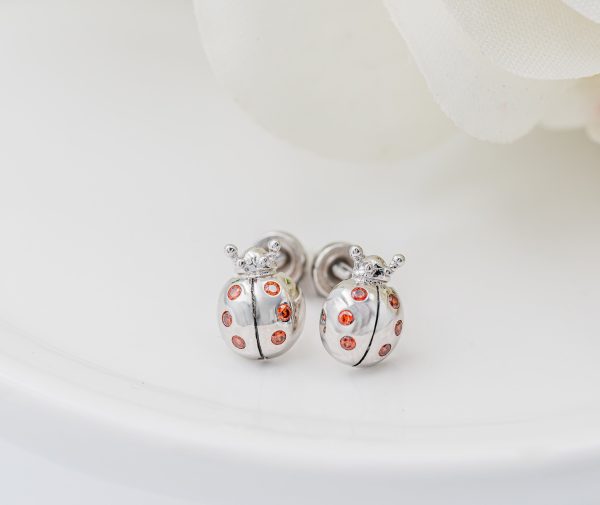 Ladybug Screwback Earring for Toddlers and Little Girls