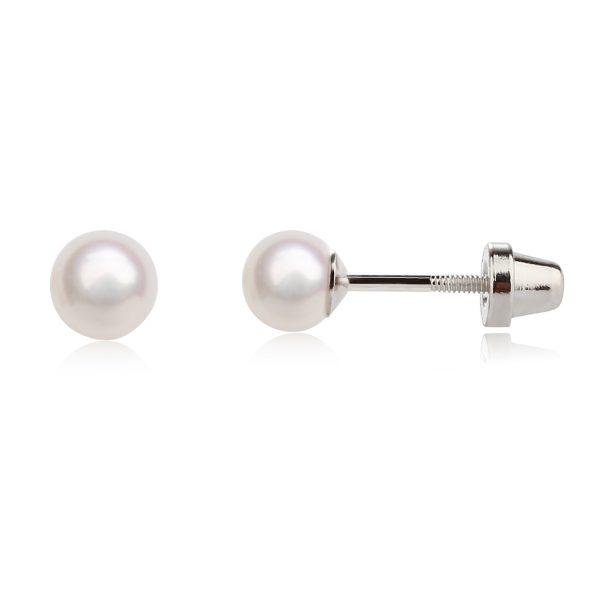 Sterling Silver Child's White Freshwater Pearl Earrings - Cherished Moments Jewelry