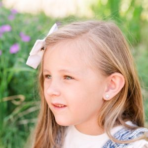 Sterling Silver Child’s White Freshwater Pearl Earrings