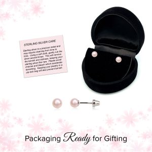Sterling Silver Child's Pink High-End Simulated Pearl Screw Back Earrings - Cherished Moments Jewelry