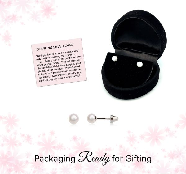 Sterling Silver Child's White Freshwater Pearl Earrings - Cherished Moments Jewelry