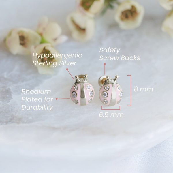 Ladybug Screwback Earring for Toddlers and Little Girls