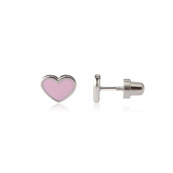 Children’s Hypoallergenic Gold Plated or Silver Fuchsia Pink Heart Earrings