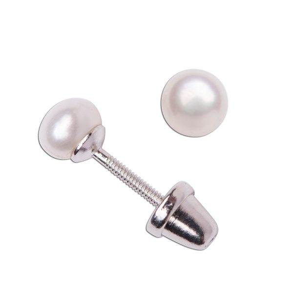 Sterling Silver Baptism Pearl Earrings - Cherished Moments Jewelry
