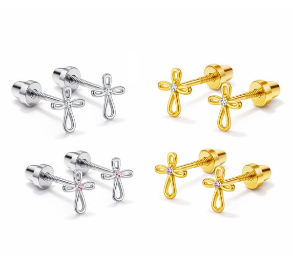 Infinity Cross Earrings for Girl’s with Cubic Zirconia