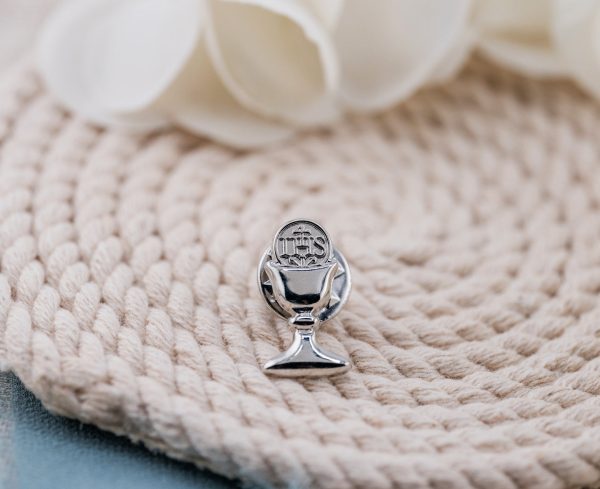 Boy’s Silver or Gold Chalice Tie or Lapel Pin First Communion Gift
