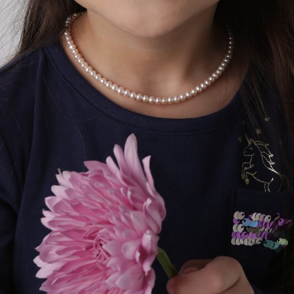 Sterling Silver Girl's Stand of Pearls Necklace - Cherished Moments Jewelry
