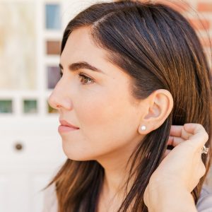 Sterling Silver Child’s White Freshwater Pearl Earrings