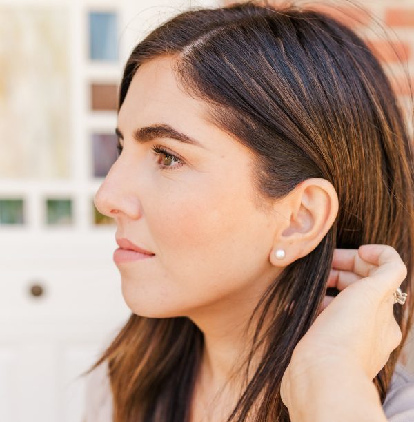Sterling Silver Child’s White Freshwater Pearl Earrings