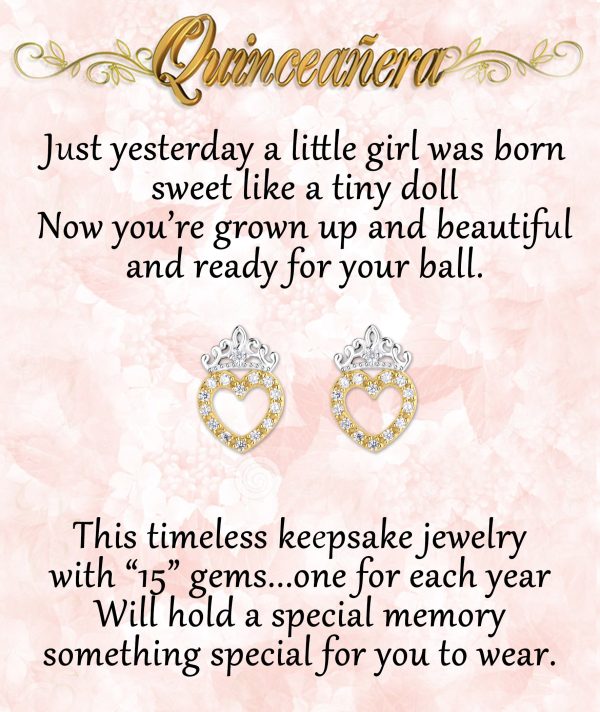 Quinceañera Tiara Heart Earrings