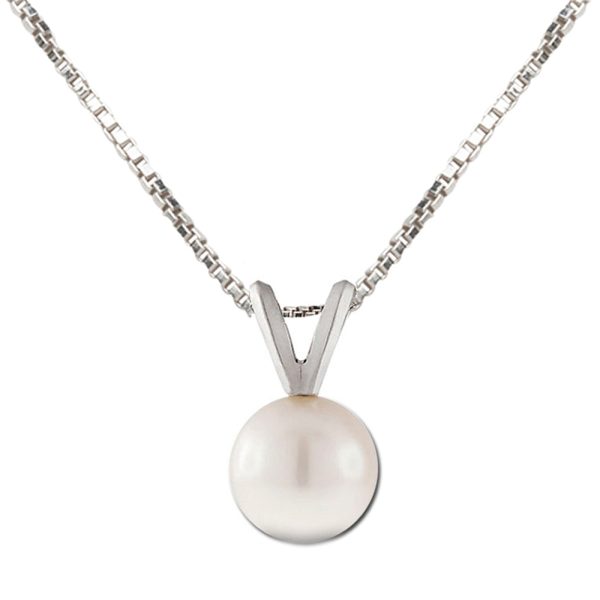 Sterling Silver Girl’s Freshwater Pearl Necklace-White