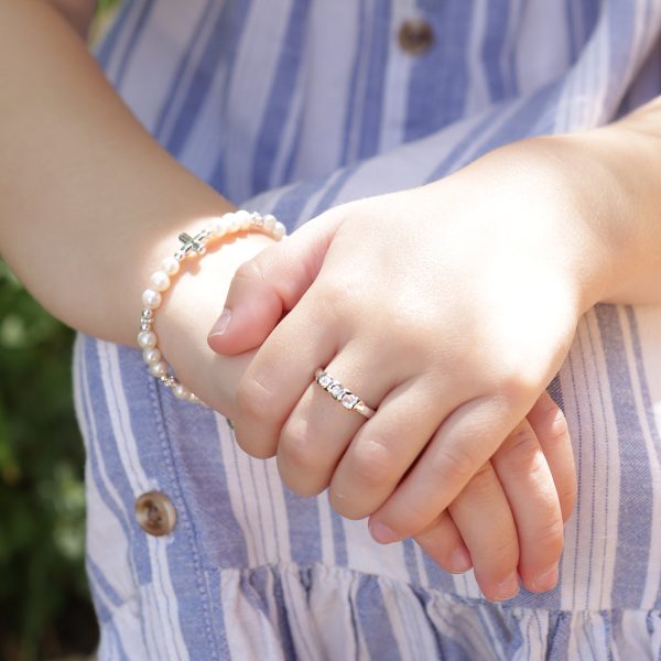 Timeless Sterling Silver Baby Ring with GenuineWhite Sapphires
