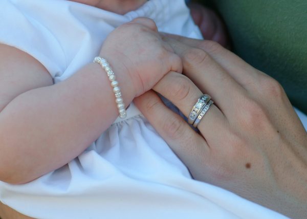 Sterling Silver New Arrival Baby High-End Austrian Simulated Pearl Bracelet Infant Newborn Gift - Cherished Moments Jewelry