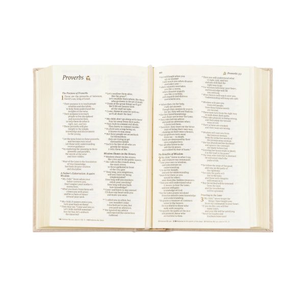 Girl’s Floral White Embroidered Bible with Gold-Gilded Pages