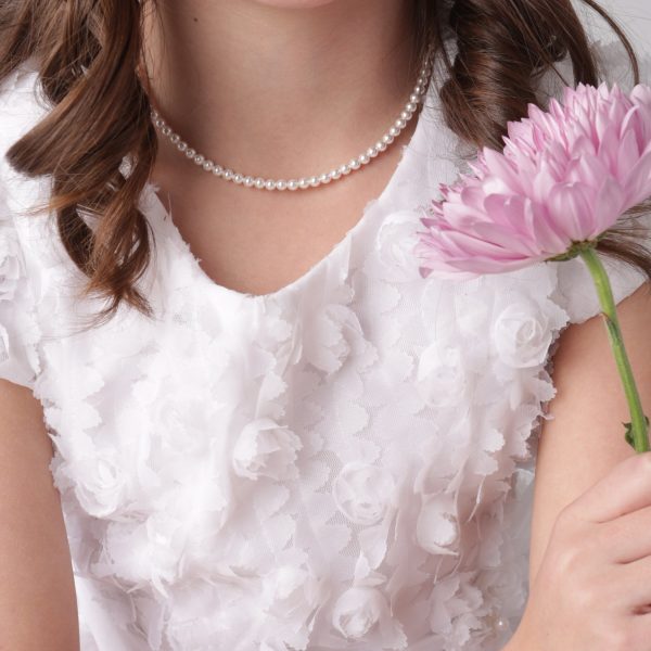 Sterling Silver Simulated Pearl Necklace for Little Girls