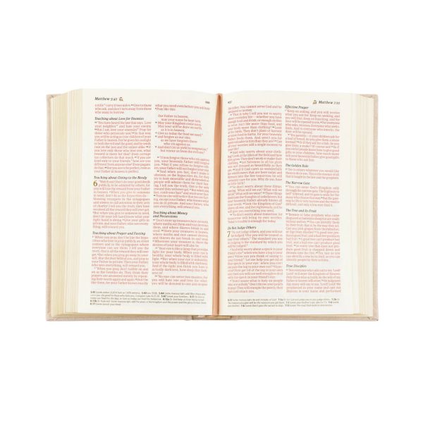 Girl’s Floral White Embroidered Bible with Gold-Gilded Pages
