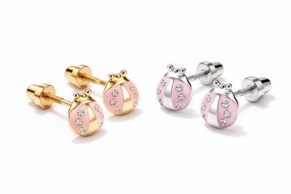 Ladybug Screwback Earring for Toddlers and Little Girls