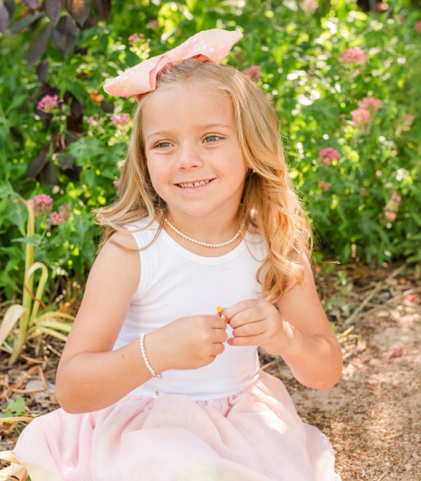 Sterling Silver Simulated Pearl Necklace for Little Girls